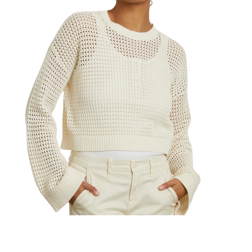 Nsf Blayne Crochet Crop Crew In Natural